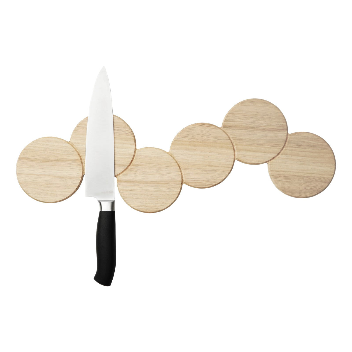 Knivmagnet med cirkler i eg